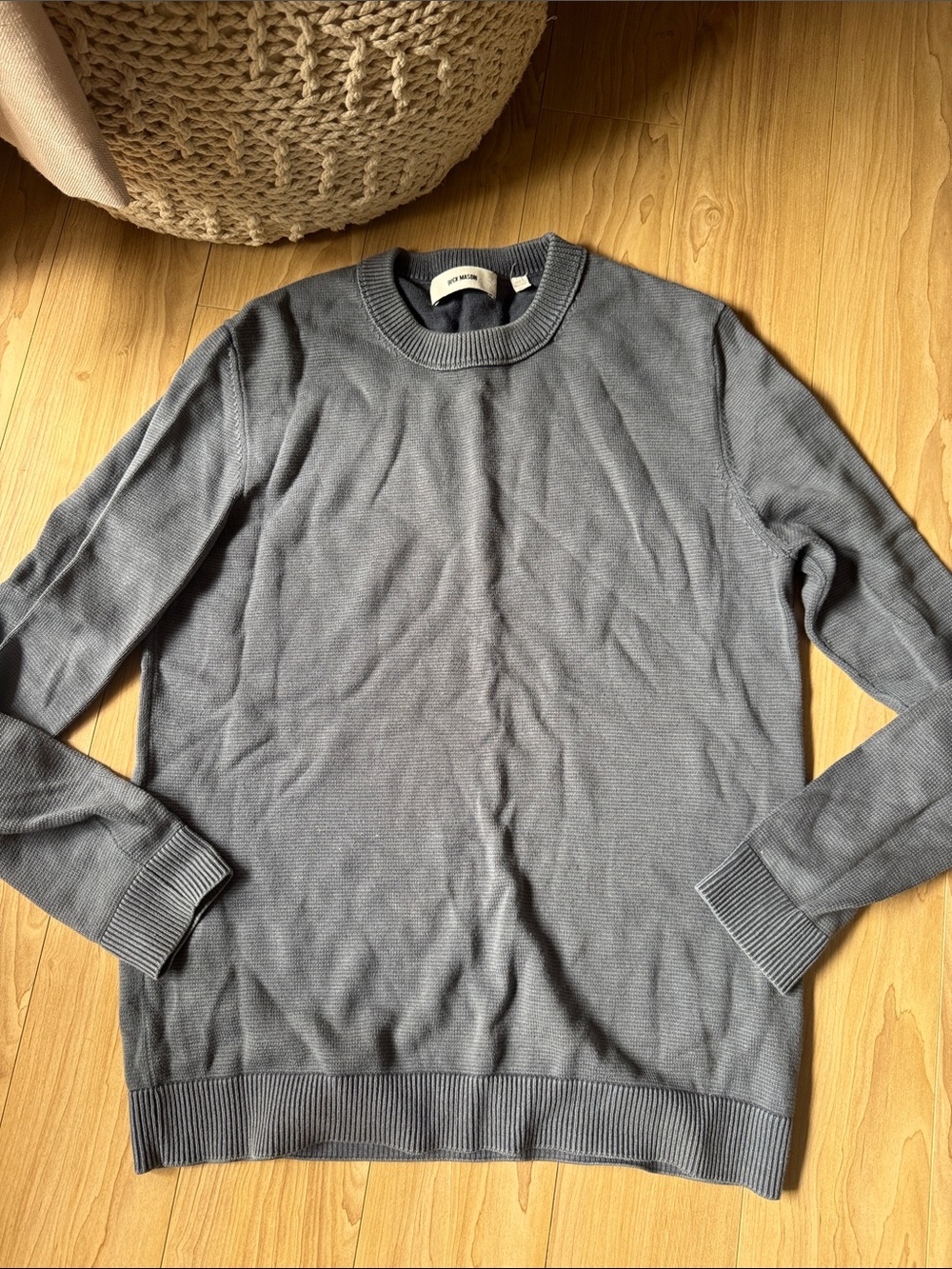 Buck Mason Men's Crewneck Sweater in Slate Blue